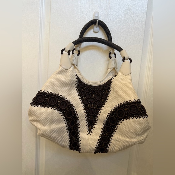 Cole Haan Alyssa straw beaded bag Gorgeous EUC - Picture 11 of 15